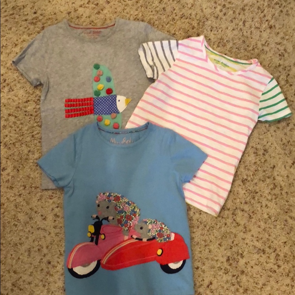 Lot of 3 Mini Boden Tops Size 7/8 EUC